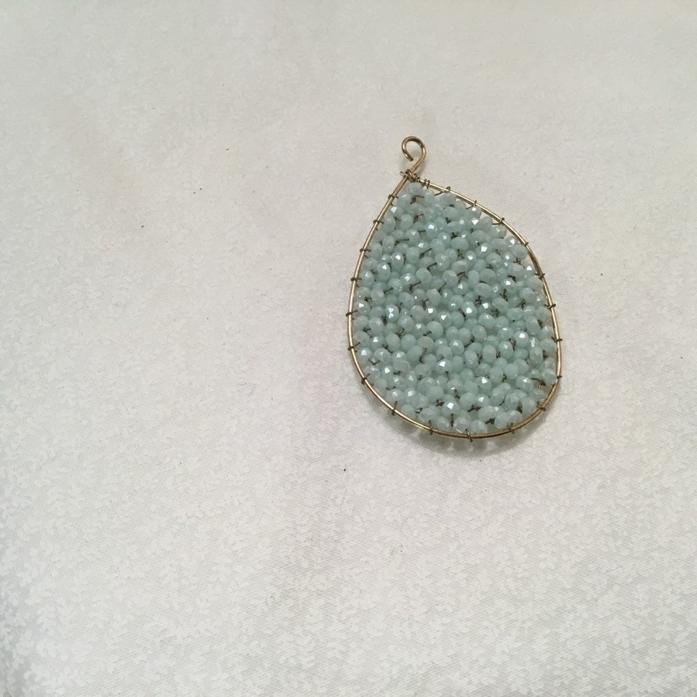 Woven Blue Seed Bead Pendant